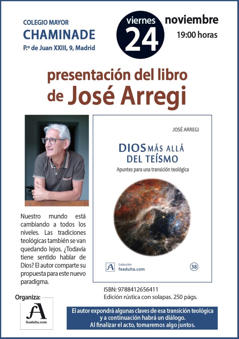 Presentación del libro «Dios más allá del teísmo», viernes 24 de noviembre a las 19 horas en Madrid