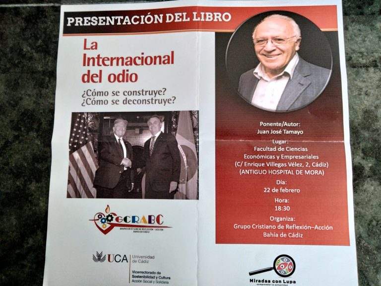 El teólogo Juan José Tamayo presenta en Cádiz su libro «La internacional del odio» -- Juan Cejudo