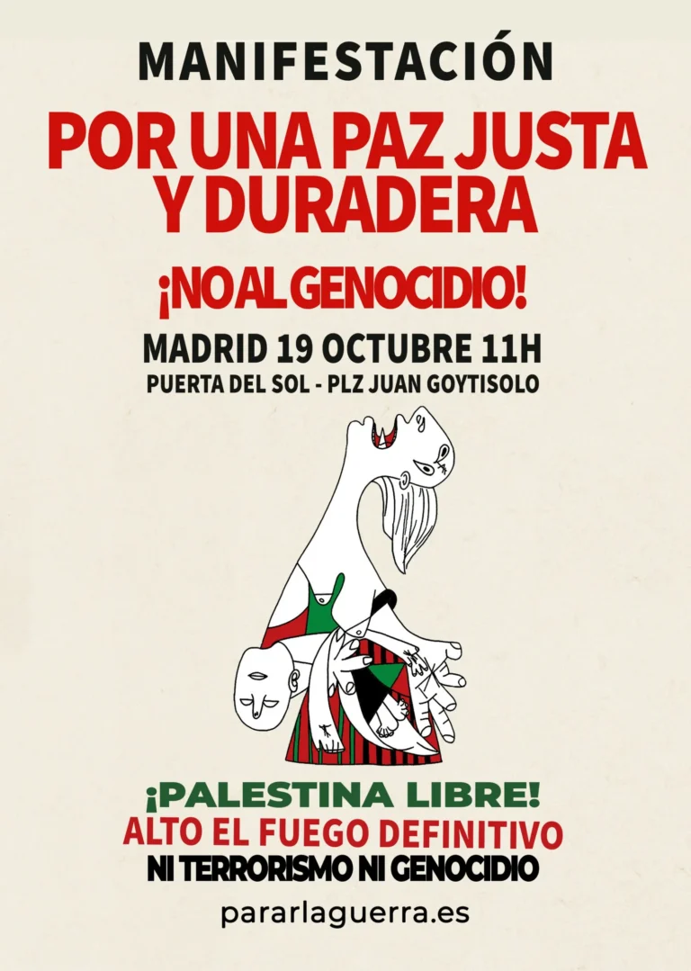 Por una paz justa y duradera ¡No al genocidio!
