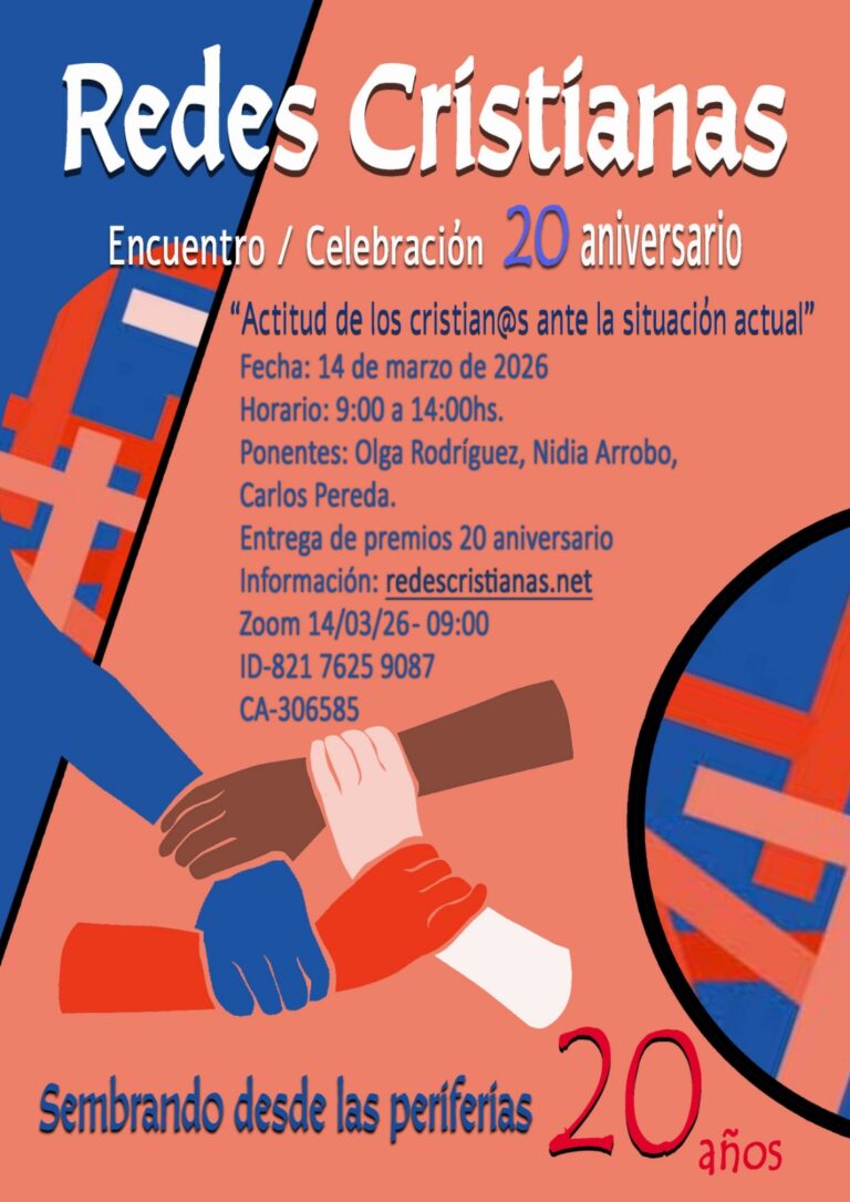 Celebración de los 20 años de Redes Cristianas: 14 de marzo de 2026