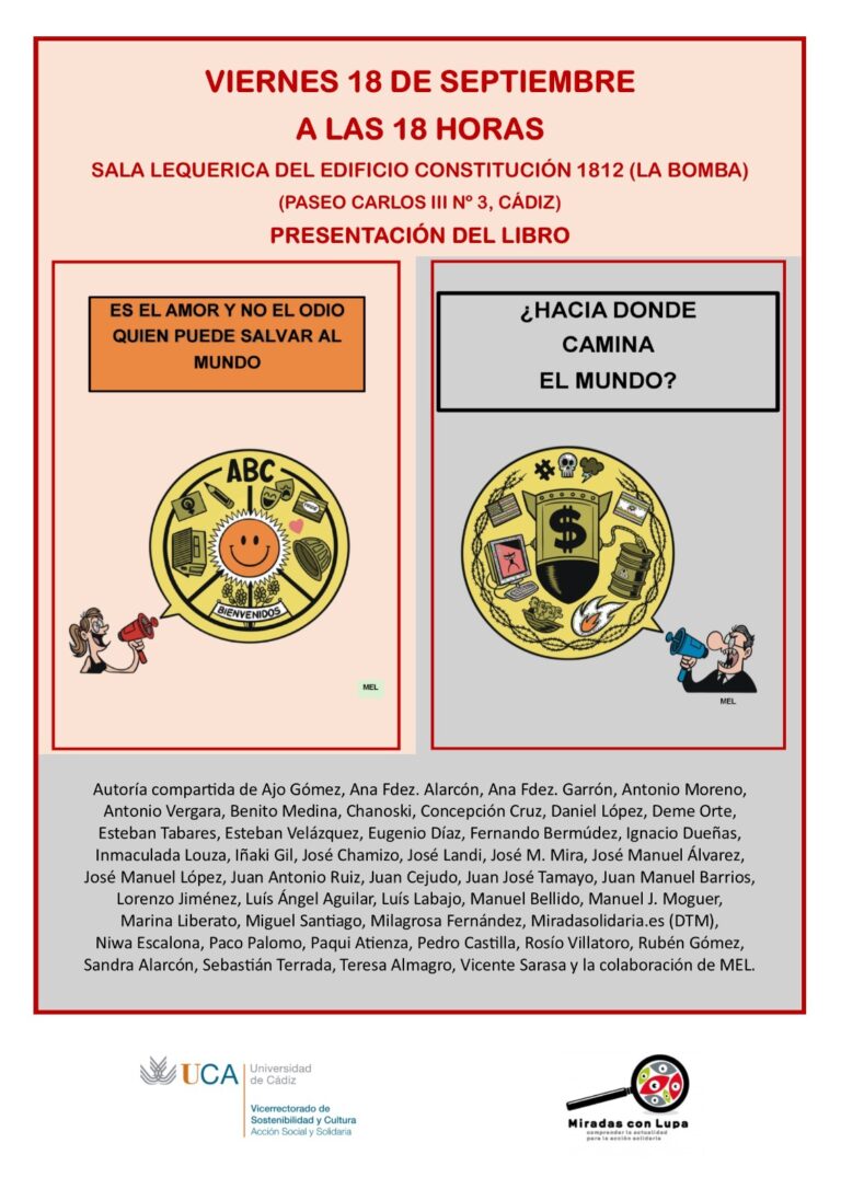 Cádiz 18 de septiembre: presentación del libro «¿Hacia dónde camina el Mundo?» -- 43 autores